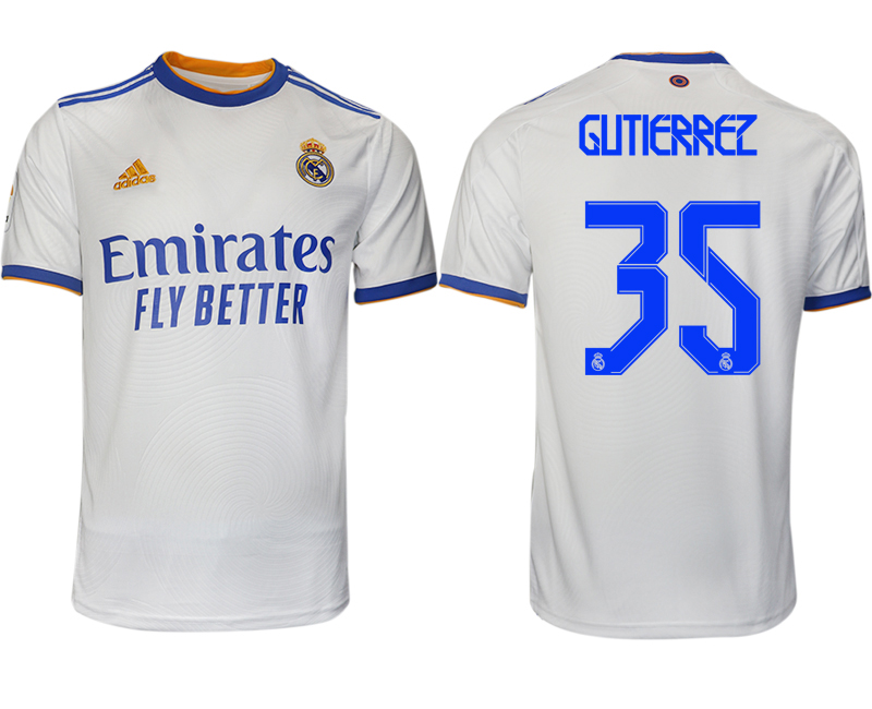 Men 2021-2022 Club Real Madrid home aaa version white #35 Soccer Jerseys->real madrid jersey->Soccer Club Jersey